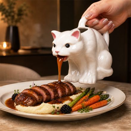 Puking Cat Sauce Pourer