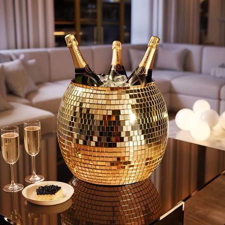 Disco Ball Ice Bucket Gold
