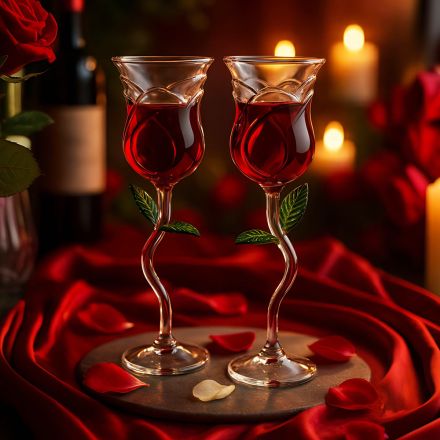 Rose Wine Glass Set