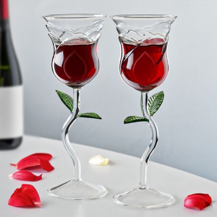 Rose Wine Glass Set