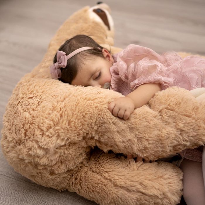 Mikamax Sloth Pillow XL 90cm - Paresseux Peluche Géante Doudou Avec Pattes Velcro